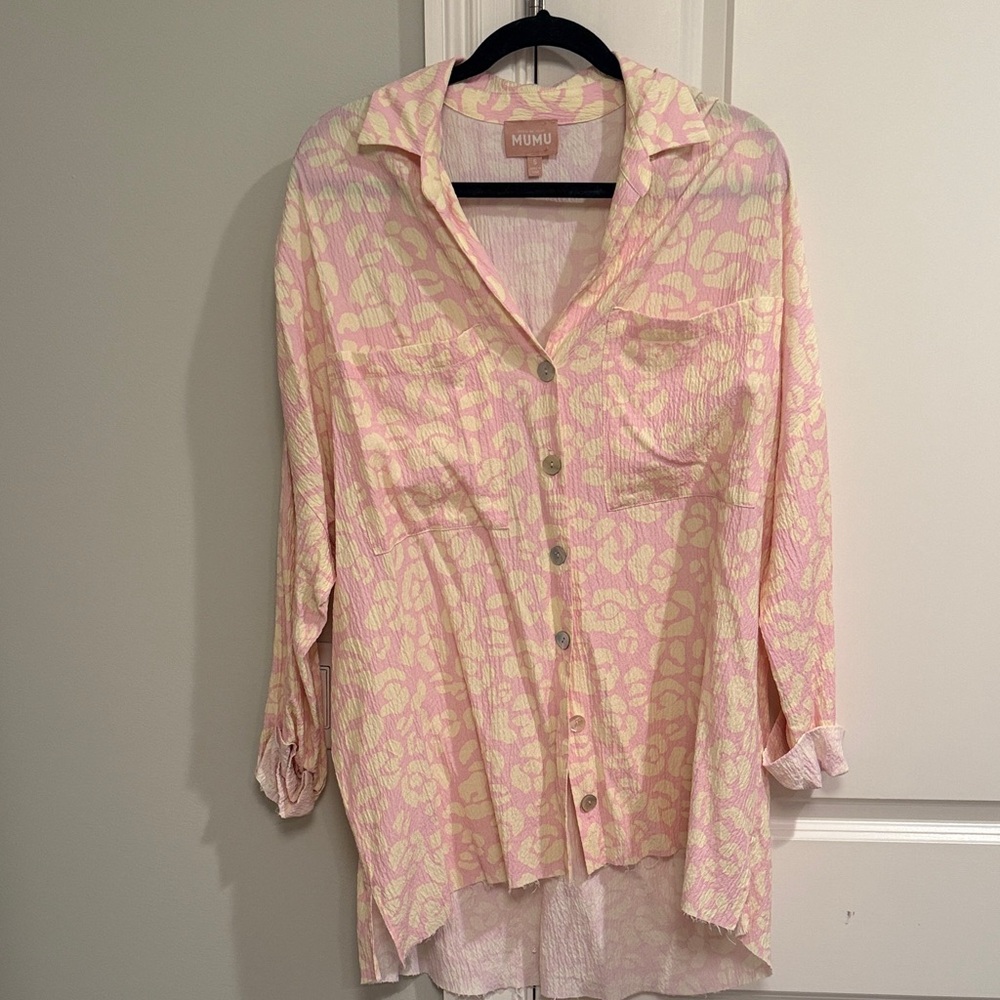 Show Me Your MuMu Pink and Cream Patterned Top